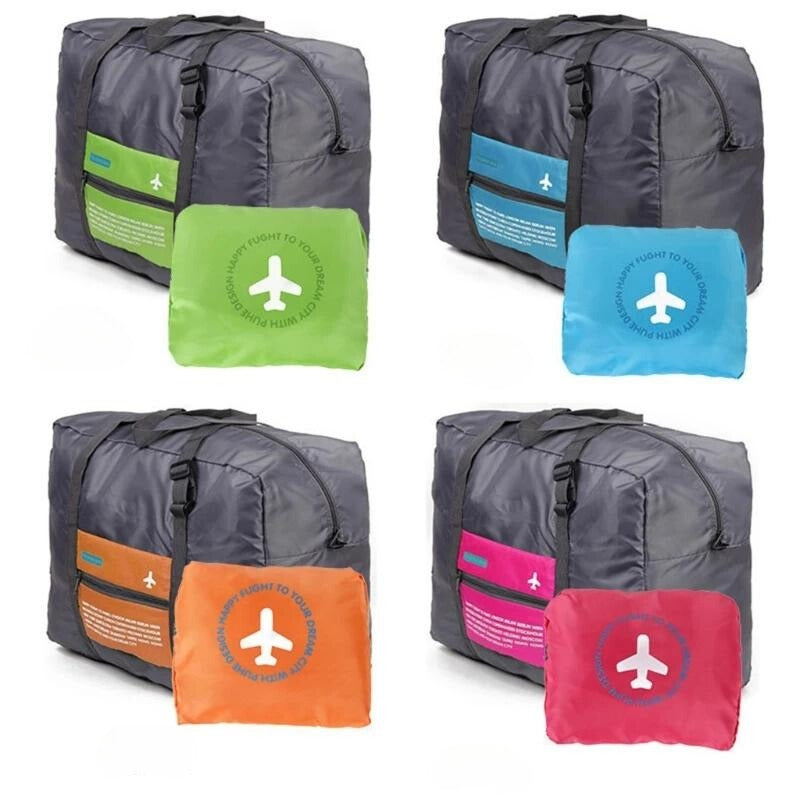 faltbare reisetasche große kapazität vier gefaltete taschen - Rote Rose - Blau - Grün - Orange