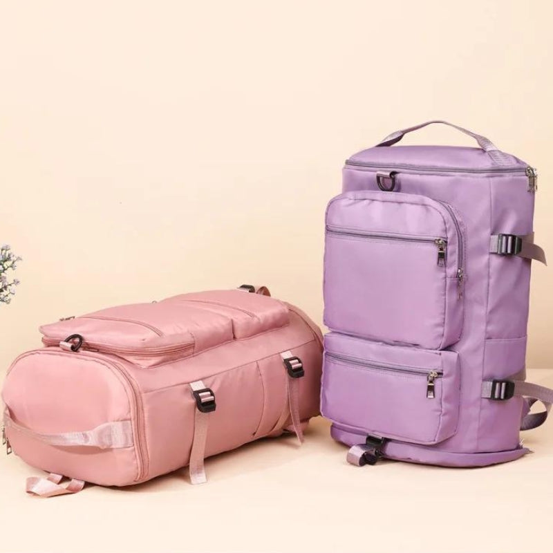 große reisetasche für frauen zwei taschen nebeneinander - Marineblau - Schwarz - Himmelblau - Grau - Violett - Rosa
