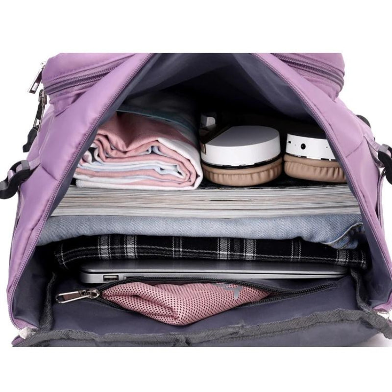 große reisetasche für frauen offenes fach - Marineblau - Schwarz - Himmelblau - Grau - Violett - Rosa