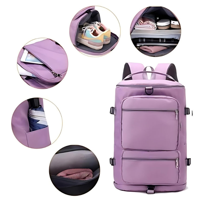 große reisetasche für frauen offenes fach - Marineblau - Schwarz - Himmelblau - Grau - Violett - Rosa