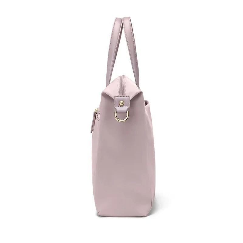handtasche laptop frau seitliche ansicht reißverschluss - Rosa - Schwarz