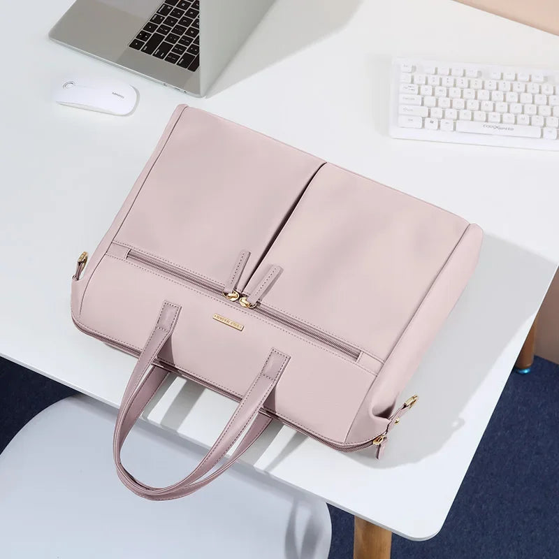 handtasche laptop frau nahaufnahme reißverschluss - Rosa - Schwarz