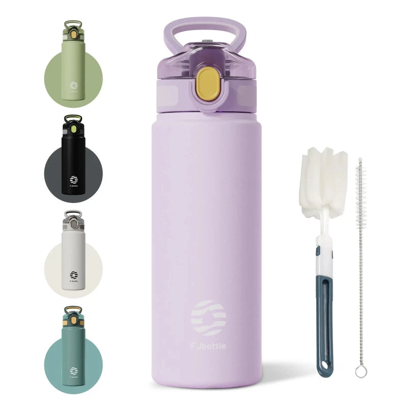 trinkflasche edelstahl mit integriertem strohhalm - Lavendel