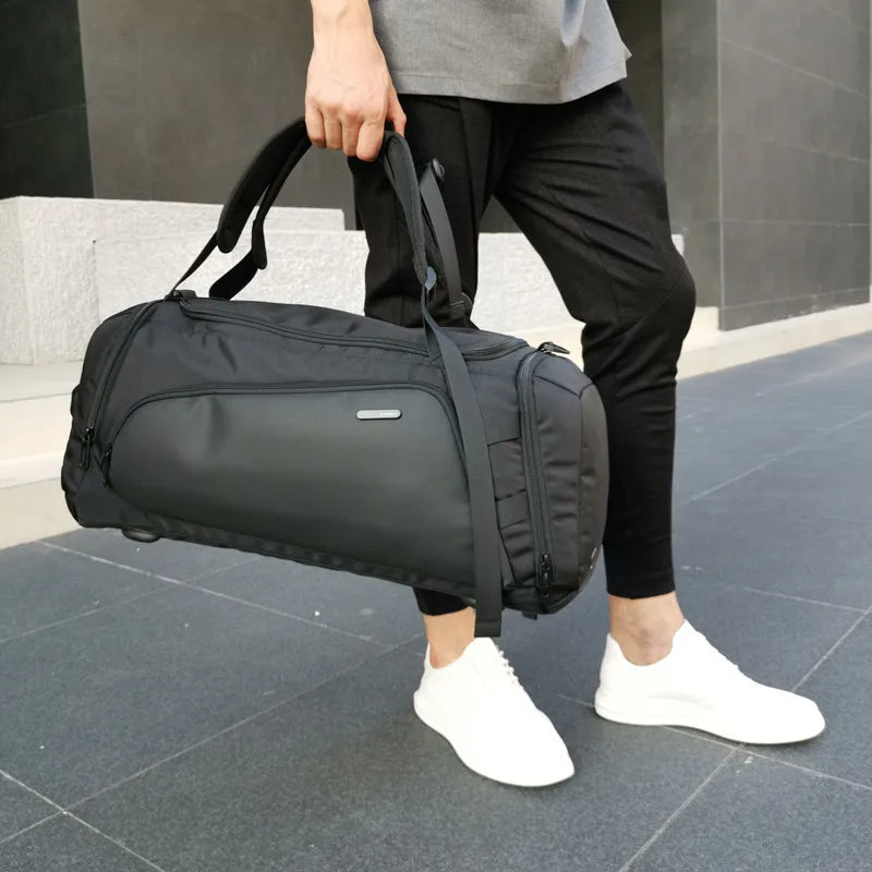 luxus reise tasche herren in der hand getragen - Grau - Schwarz
