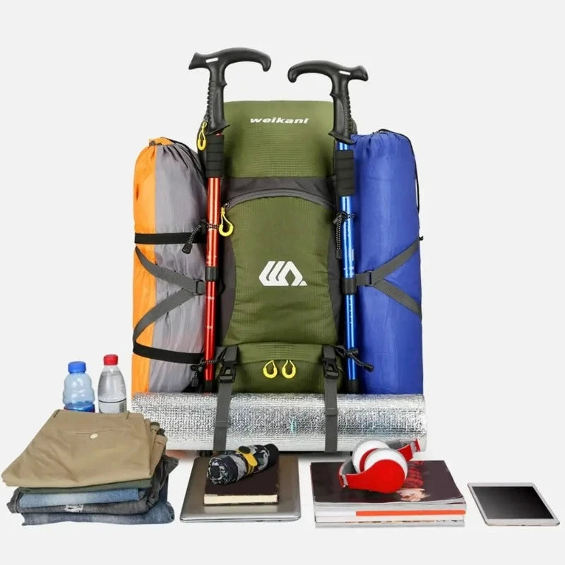 wanderrucksack 50 liter zwei wanderstöcke - Orange - Schwarz - Marineblau - Rot - Grün