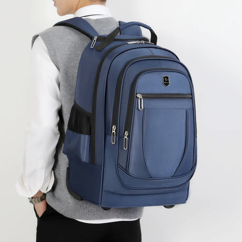 rollender rucksack nahaufnahme auf dem rücken - Marineblau - Grau - Schwarz