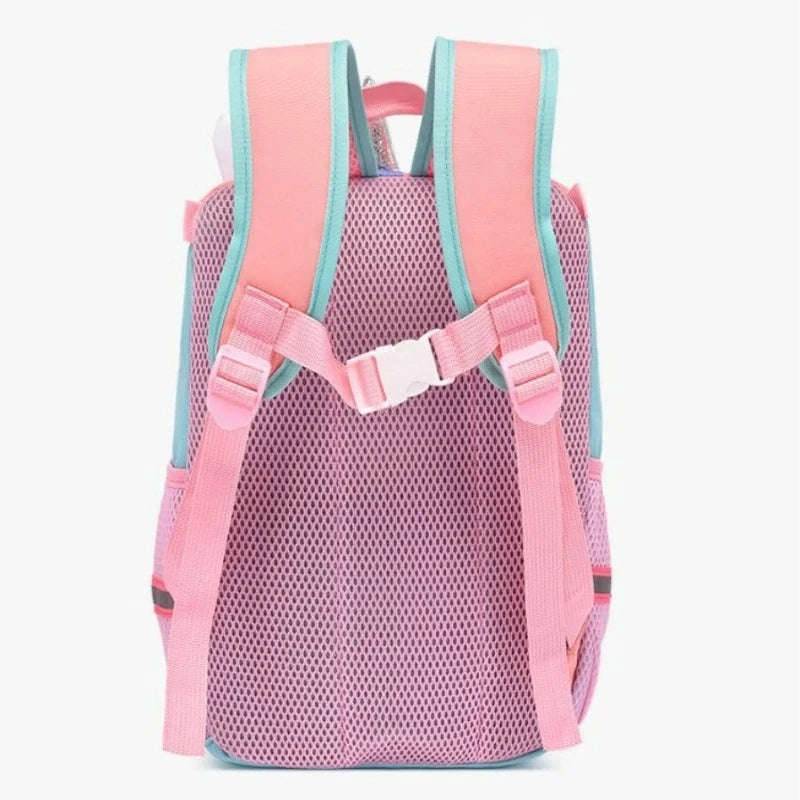 personalisierbarer rucksack für kinder rückansicht details - Rosa und Violett - Rosa und Himmelblau - Rosa und Marineblau - Rot und Marineblau - Himmelblau und Marineblau - Gelb und Marineblau - Königsblau und Marineblau