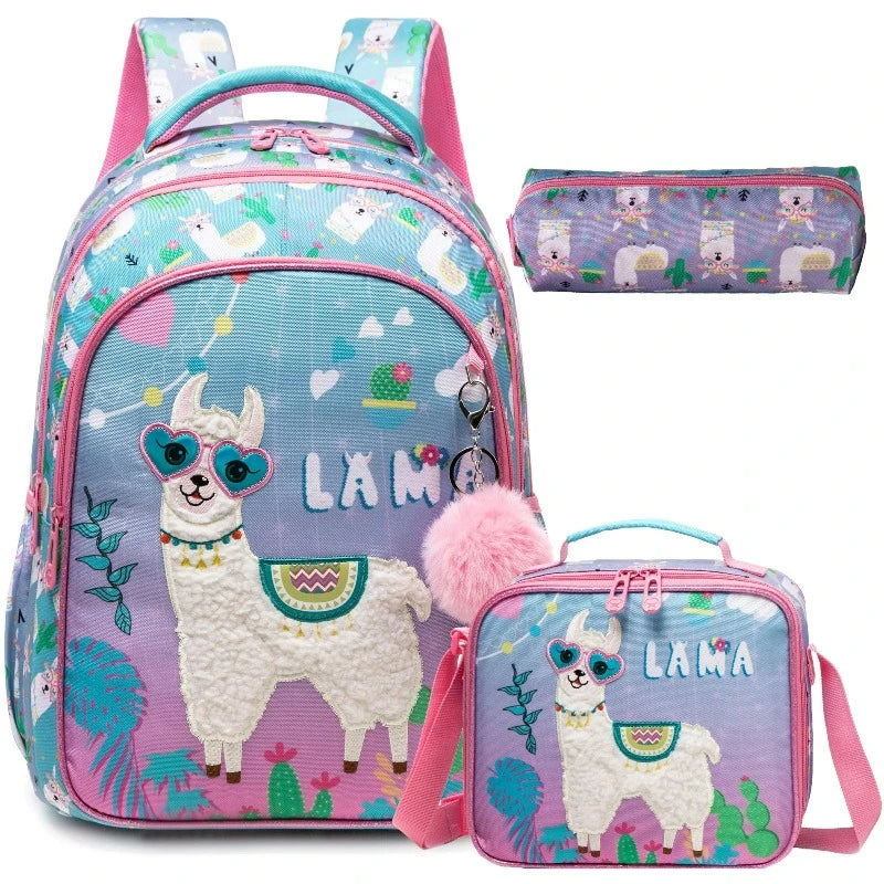 kinderrucksack ab 6 jahren - Lama-Muster