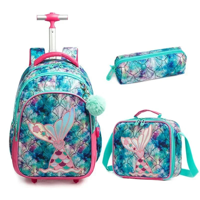 kinderrucksack mit rollen - Motiv Meerjungfrau 1