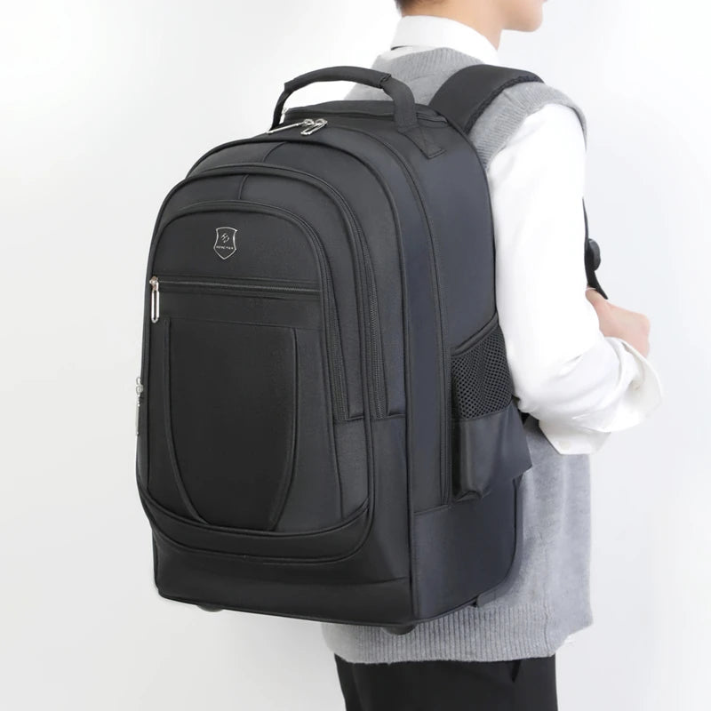 rollender rucksack nahaufnahme auf dem rücken - Marineblau - Grau - Schwarz