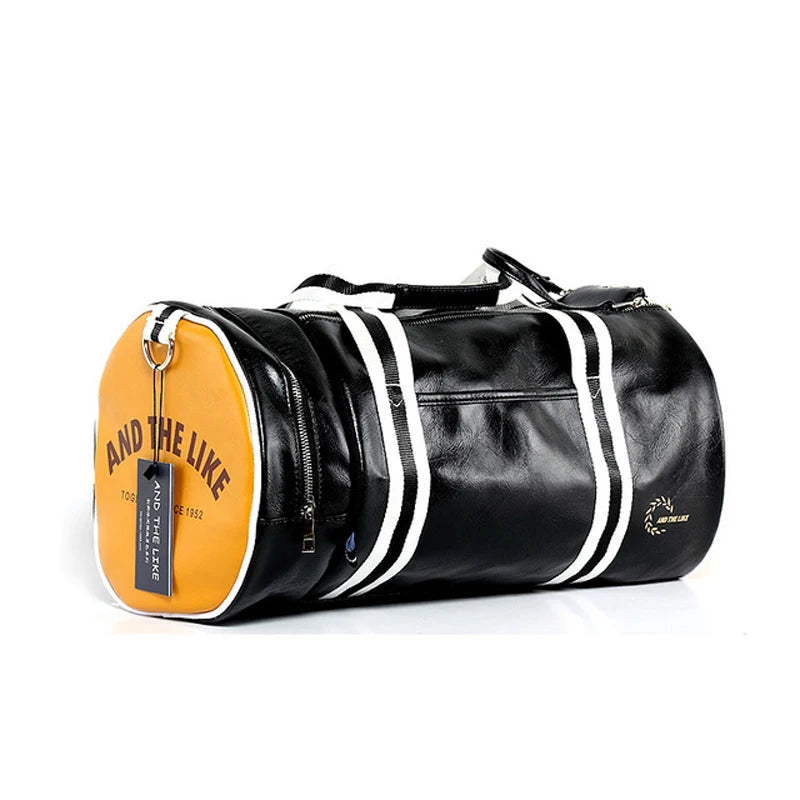 vintage sporttasche pu herren - Schwarz und Gelb