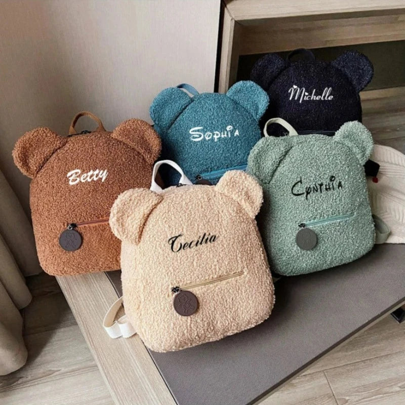 rucksack kind personalisierbar fünf taschen ausgerichtet - Braun - Beige - Hellblau - Cremeweiß - Dunkelgrün - Rosa - Hellrosa - Türkis - Schwarz - Taupe