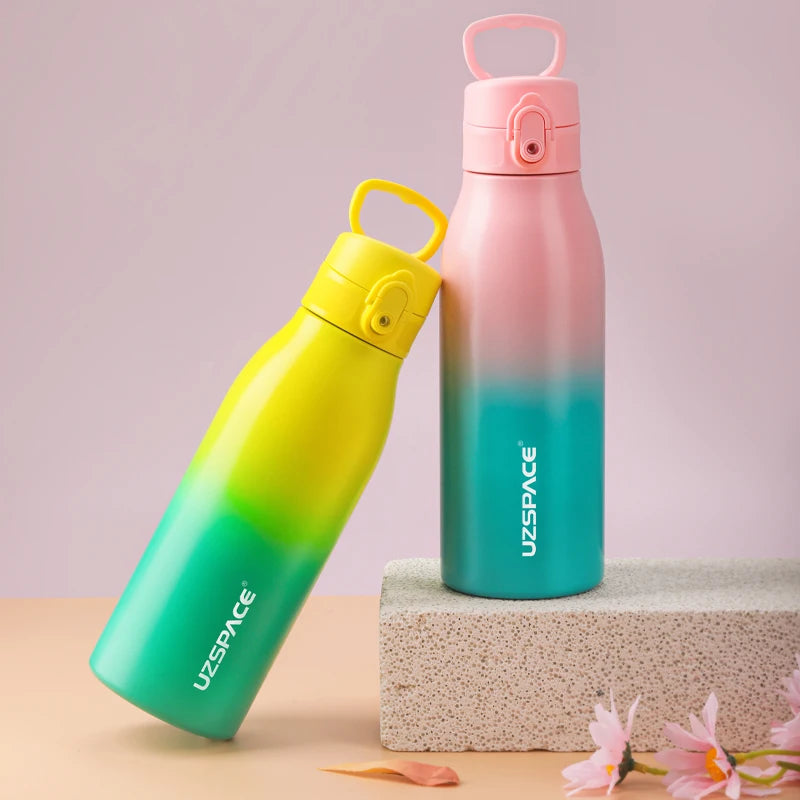 edelstahltrinkflasche zwei flaschen verlauf - Rosa und Blau - Orange und Rot - Weiß und Schwarz - Blau und Rot - Himmelblau und Marineblau - Gelb und Grün