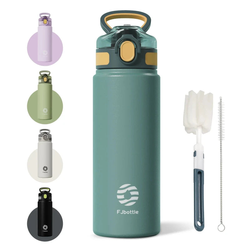 trinkflasche edelstahl mit integriertem strohhalm - Blau