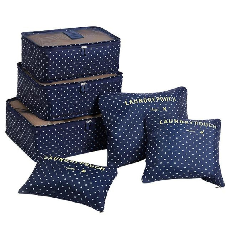 koffer organizer tas - Marineblau mit Punkten