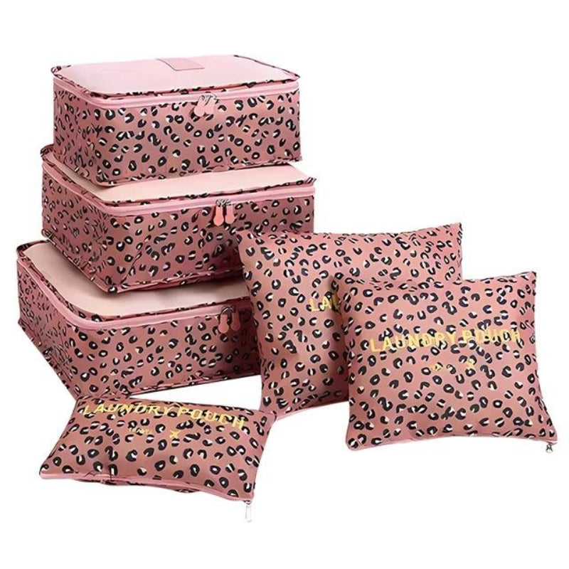 bagage organizer tas - Leo-Print Rosa