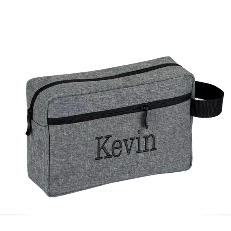 kulturtasche personalisierbar herr - Schwarz - Grau - Blau