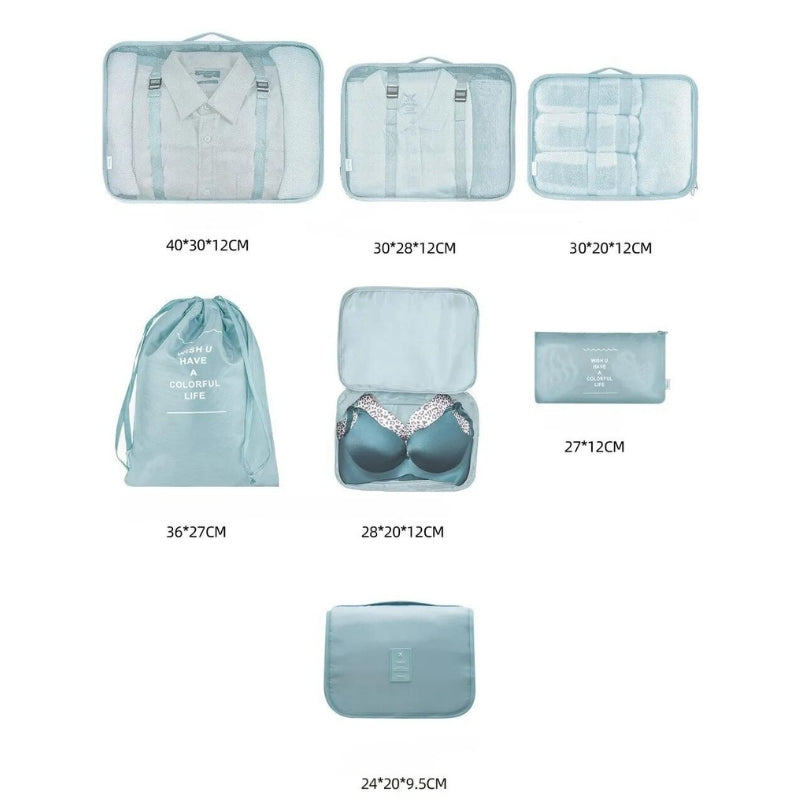 gepäckorganisator fünf artikel ausgerichtet - Türkis - Marineblau - Hellblau - Beige - Schwarz - Grau - Rosa