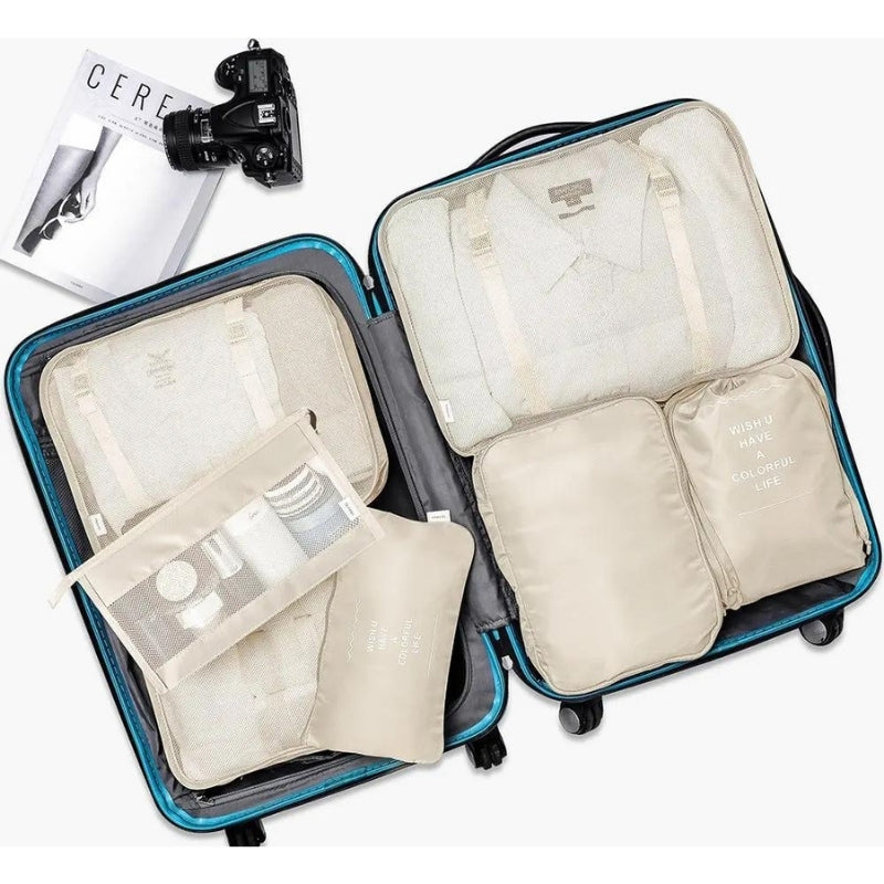 gepäckorganisator set geöffnete fächer - Schwarz - Grau - Himmelblau - Marineblau - Beige - Rosa