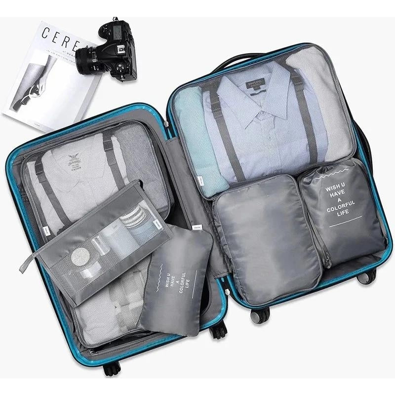 gepäckorganisator set organisierte fächer - Schwarz - Grau - Himmelblau - Marineblau - Beige - Rosa