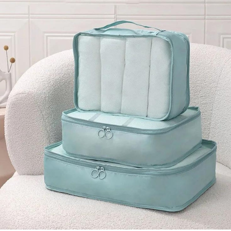 gepäckorganisator set drei gestapelte größen - Schwarz - Grau - Himmelblau - Marineblau - Beige - Rosa