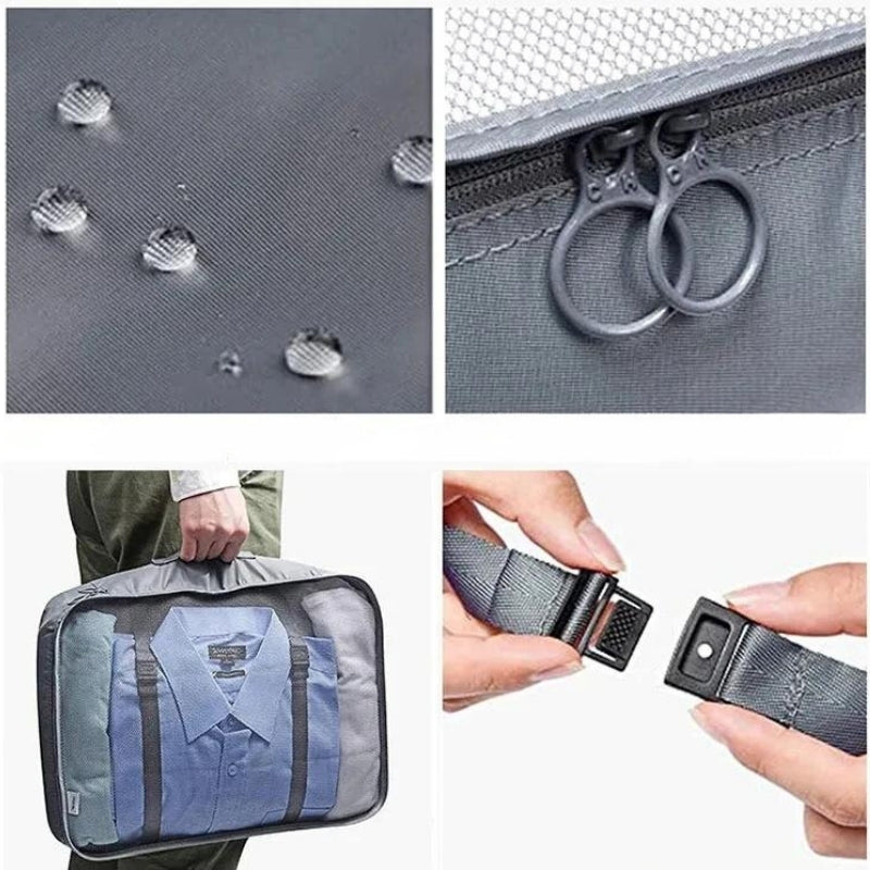 gepäckorganisator set nahaufnahme reißverschluss - Schwarz - Grau - Himmelblau - Marineblau - Beige - Rosa