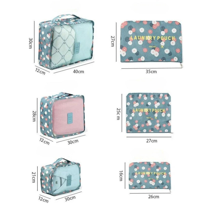 gepäckorganizer vier ausgerichtete größen - Rotes Blumenmuster - Leo-Print Rosa - Marineblau mit Punkten - Blaues Blumenmuster - Marineblau Blumenmuster - Blau Sternenmuster - Rosa Blumenmuster