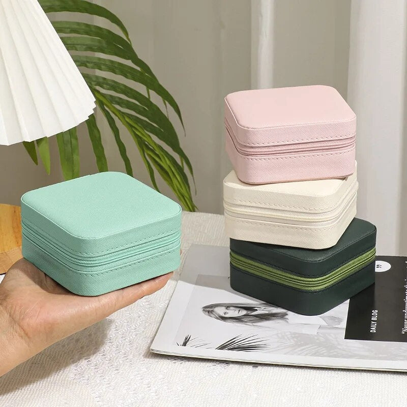 luxuriöse reise schmuckbox - Fuchsia - Schwarz - Grün - Dunkelgrün - Grau - Rosa - Beige - Braun - Weiß - Blau