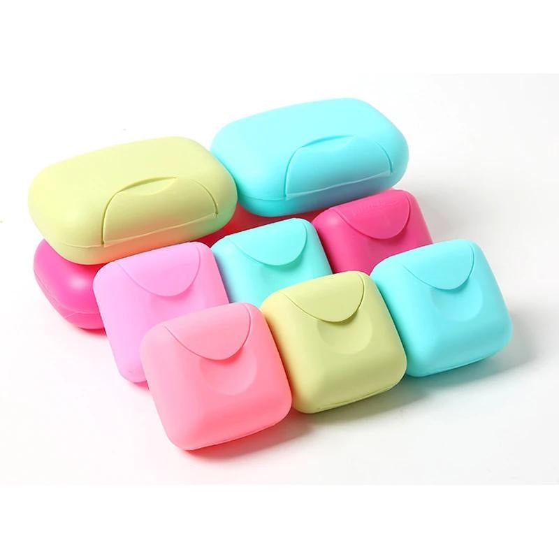 kleine seifenreisebox - Rosa - Blau - Fuchsia Rosa - Grün - Weiß