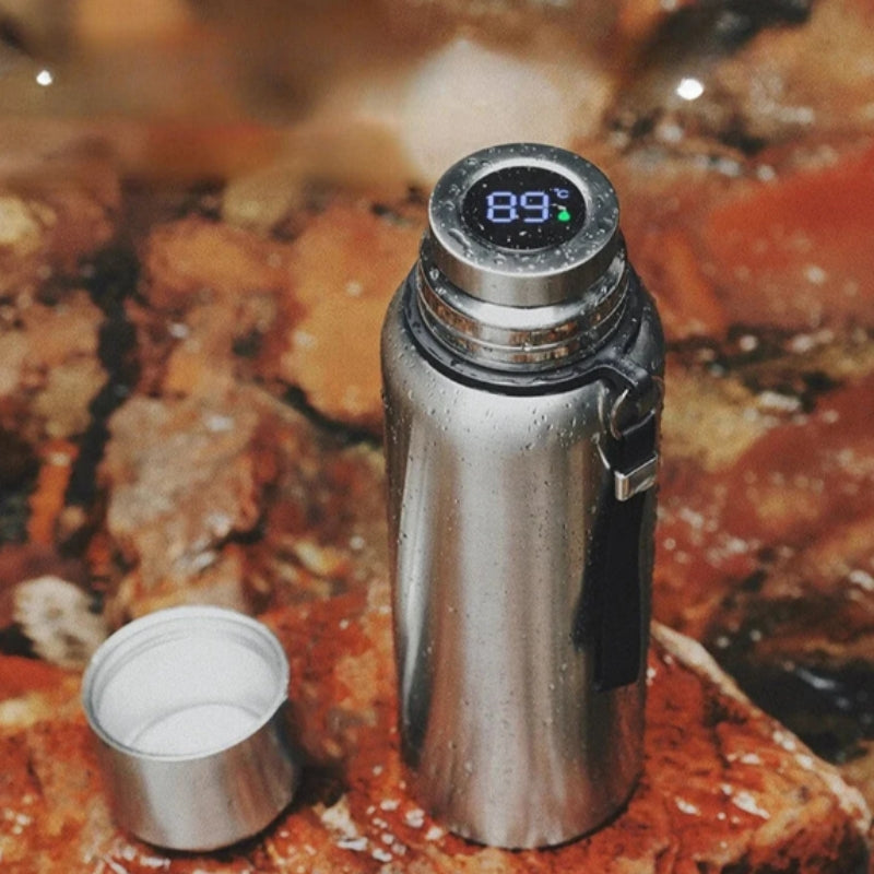 thermoskanne für kaffee nahaufnahme temperaturanzeige - Grau - Grau mit LED Temperatur - Schwarz - Schwarz mit LED Temperatur