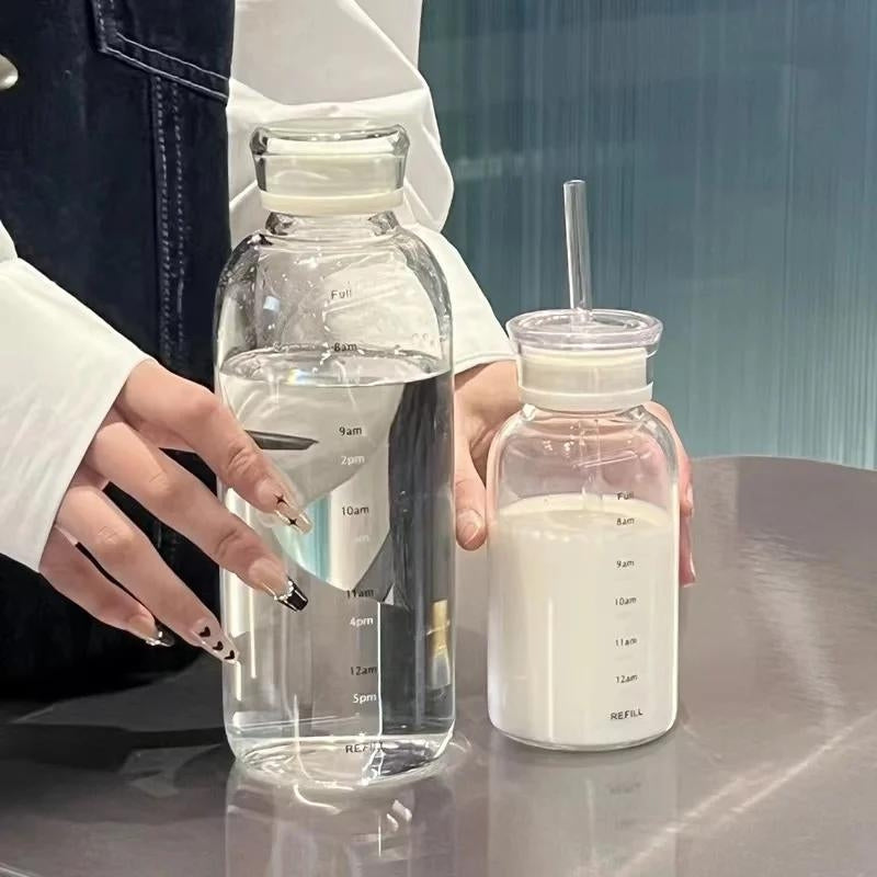 glasflasche - Transparent - Schwarz