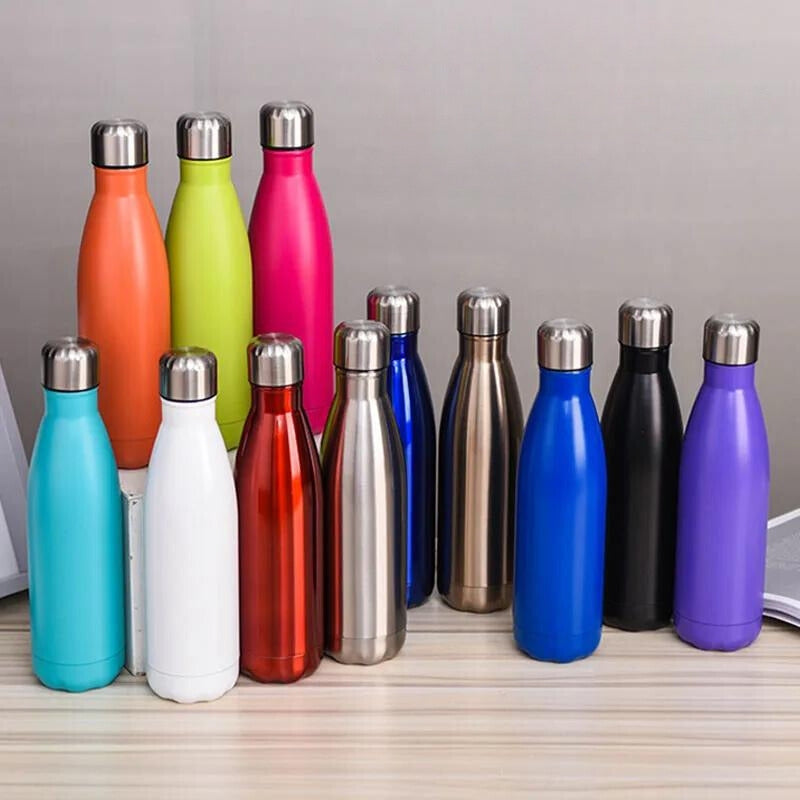 isothermische flasche 500ml kinder - Schwarz - Grün - Rosa - Blau - Hellblau - Himmelblau - Gelb - Violett - Orange - Weiß - Rot - Grau - Gold