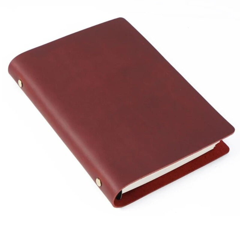 notizbuch lederbezug - Braun / Rot