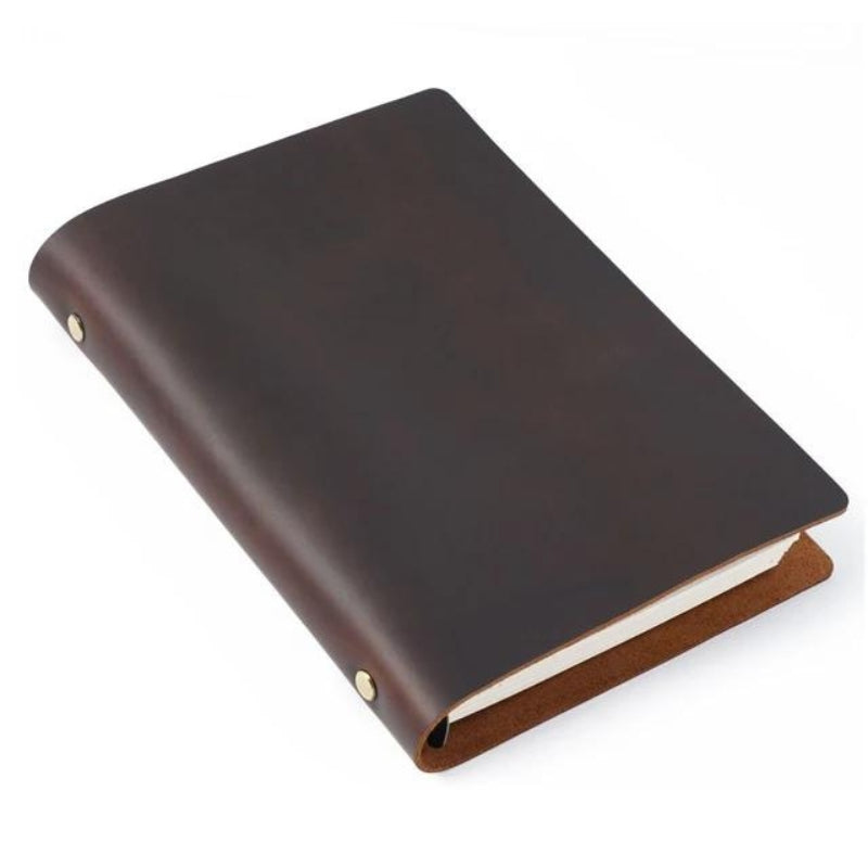 notizbuch aus leder - Dunkelbraun - L