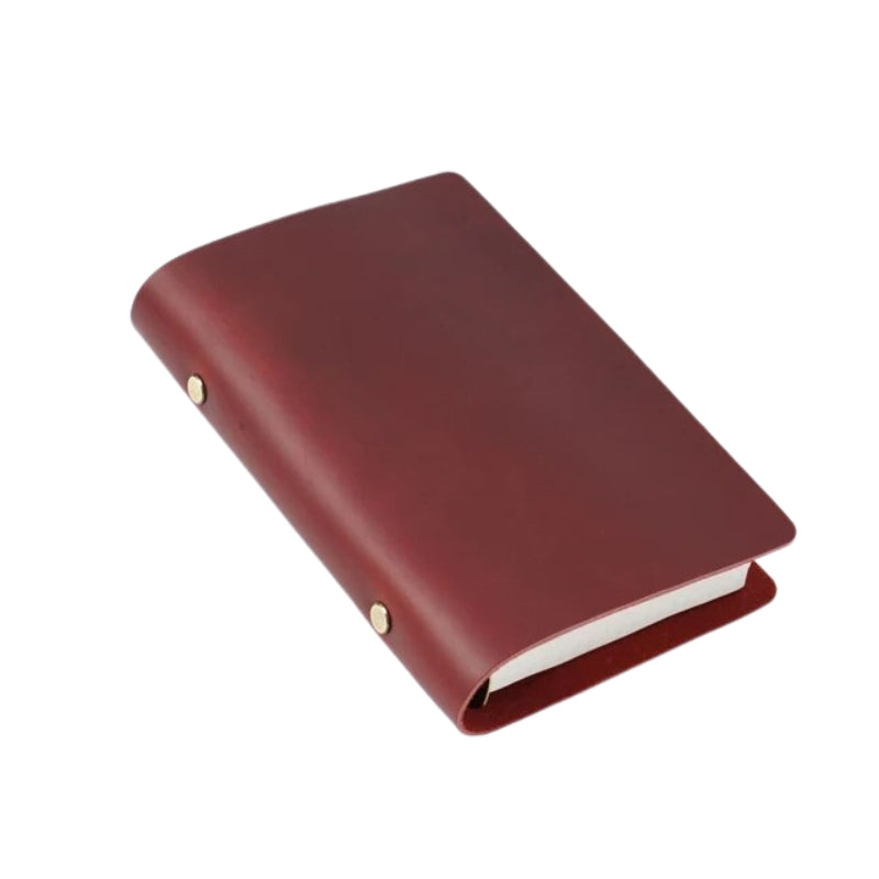 notizbuch aus weichem leder - Braun / Rot