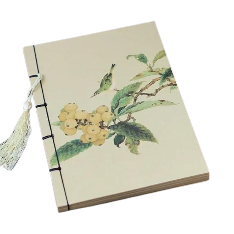 notizbuch frau japanisch - Vogelmotiv - Modell 2