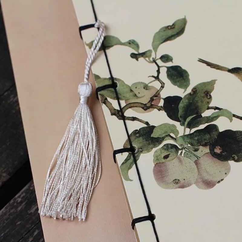 notizbuch - Blumenmuster - Vogelmotiv
