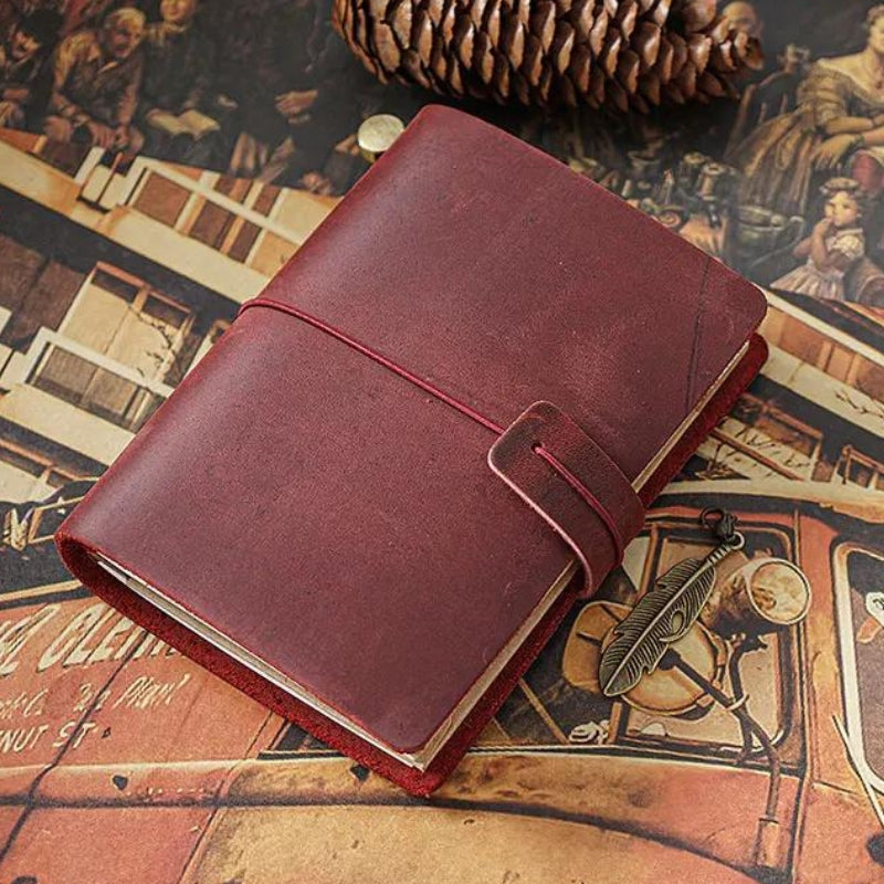 vintage notizbuch aus leder - Schwarz - Dunkelbraun - Braun - Grün - Blau - Rot - Violett