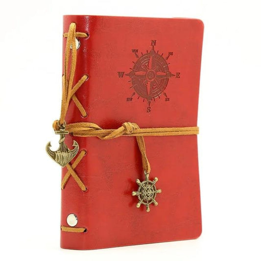 reise notizbuch leder einband - Rot