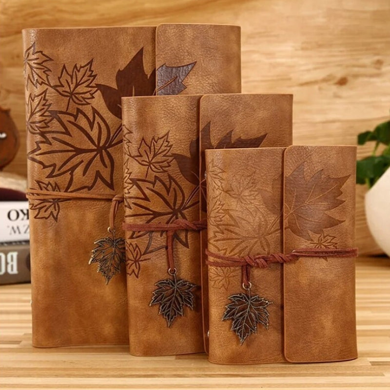 notizbuch reise vintage - Hellbraun - Dunkelbraun - Braun - Himmelblau - Blau - Orange - Hellgrün - Grün - Rosa - Perforierte Blätter