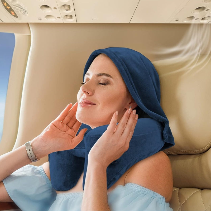 viskoelastisches reise kissen flugzeug - Blau