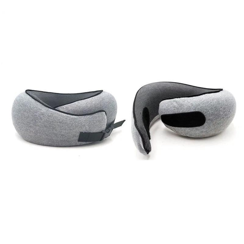 reise kissen mit memory foam - Schwarz Klettverschluss - Schwarz Schnallenverschluss - Grau Velcro-Verschluss - Grau Schnallenverschluss