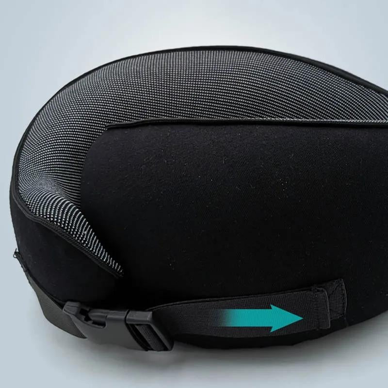 reise kissen mit memory foam - Schwarz Klettverschluss - Schwarz Schnallenverschluss - Grau Velcro-Verschluss - Grau Schnallenverschluss