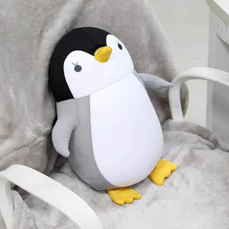 faltbares reise-kissen - Grauer Pinguin - Schwarzer Pinguin - Delfinblau - Graue Katze - Gelbe Katze