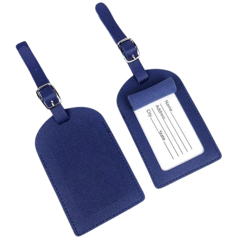 gepäckanhänger aus leder - Marineblau 2 Stück