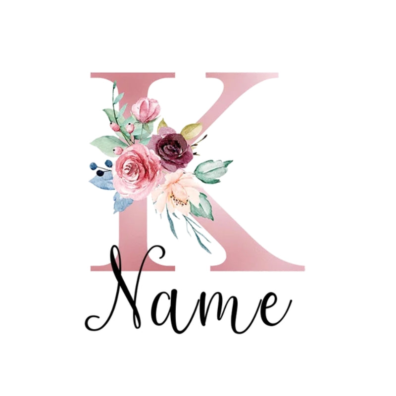 personalisierbares reiseetikett - Buchstabe K mit Personalisiertem Namen