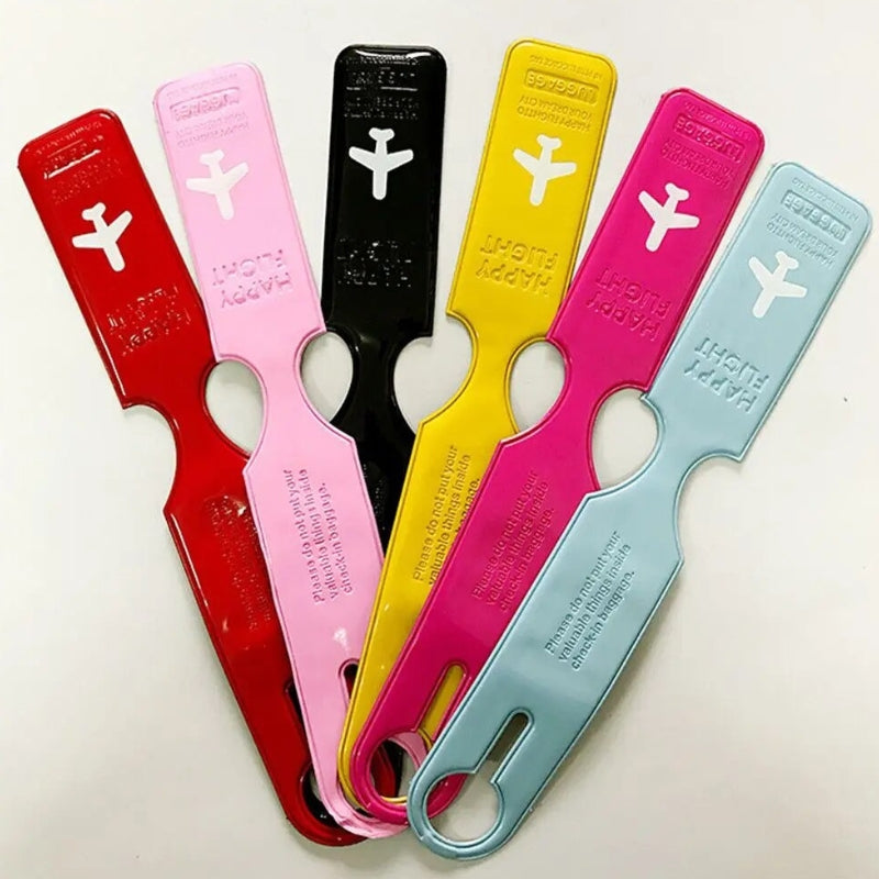 koffer etikett aus plastik - Schwarz - Blau - Rosa - Fuchsia - Gelb