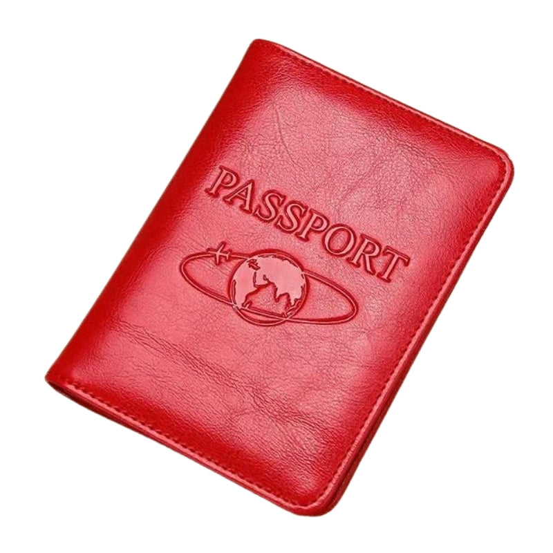leder pass etui - Rot