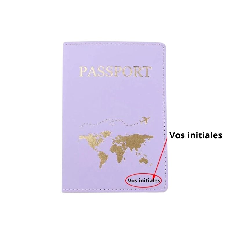 leder pass etui - Violett