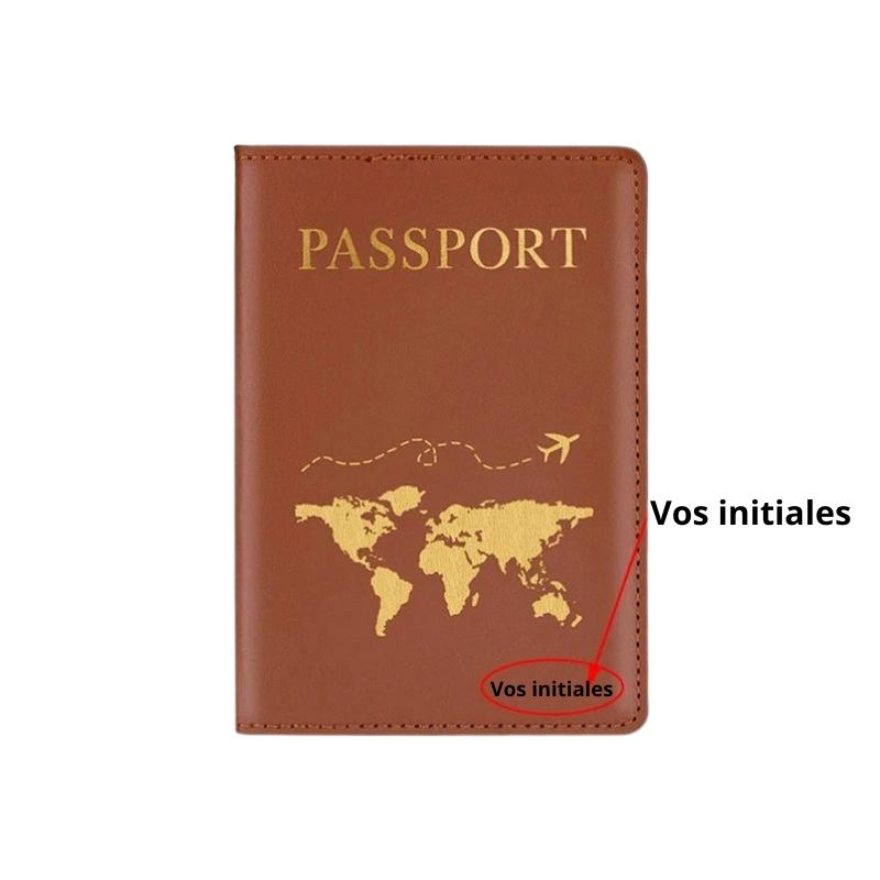 personalisierte leder reisepasshülle - Braun